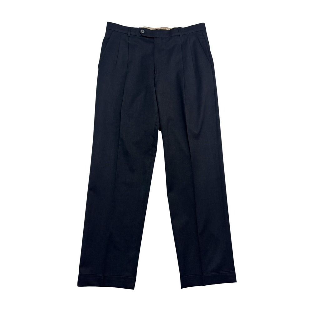 vtg‎ Ballin 36x32 Charcoal Dress Pants Trousers Pleated Cuffed Stretch Wool